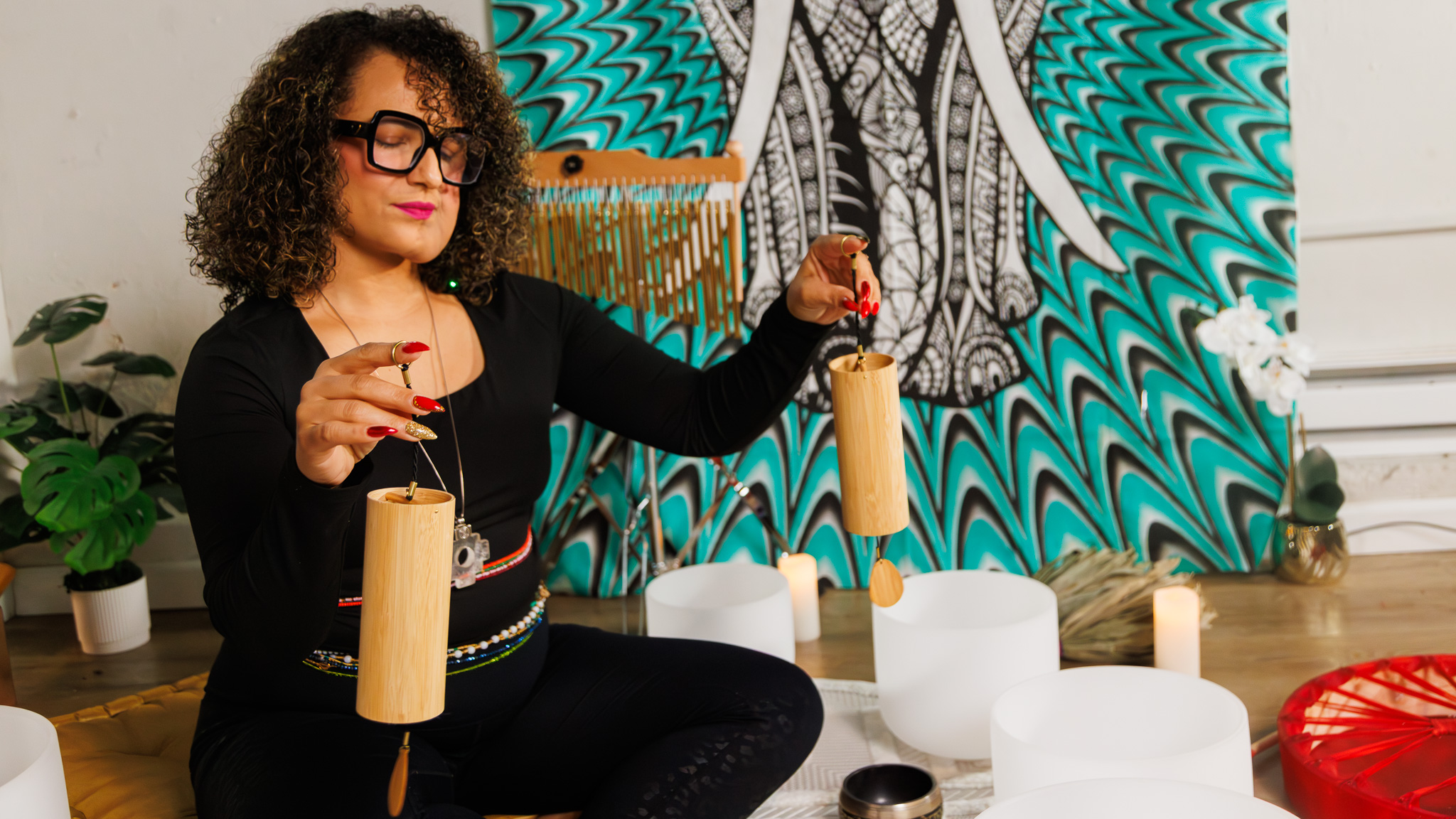 Dr. Sharon Washington performing a sound immersion