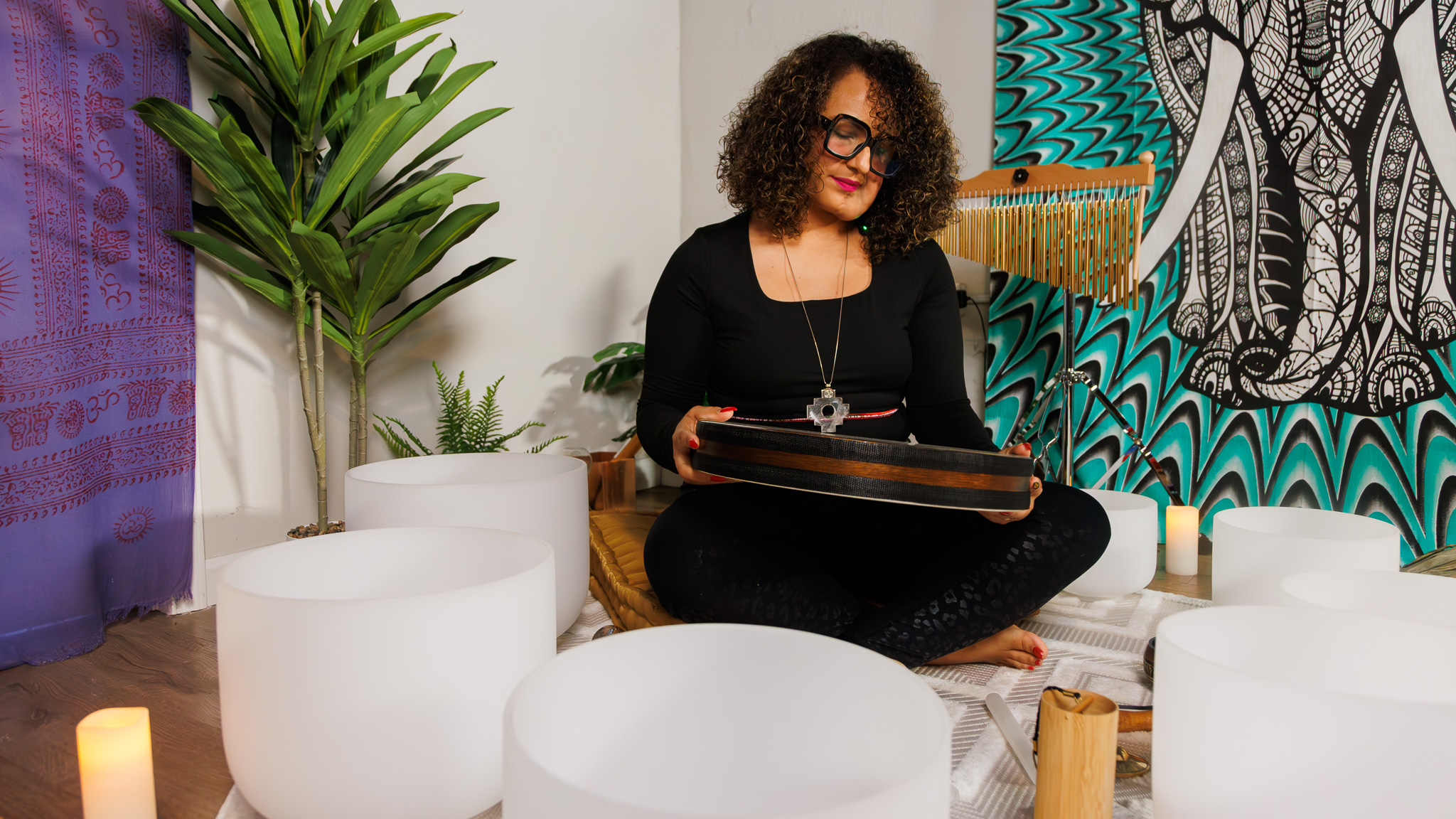 Dr. Sharon Washington performing a sound immersion